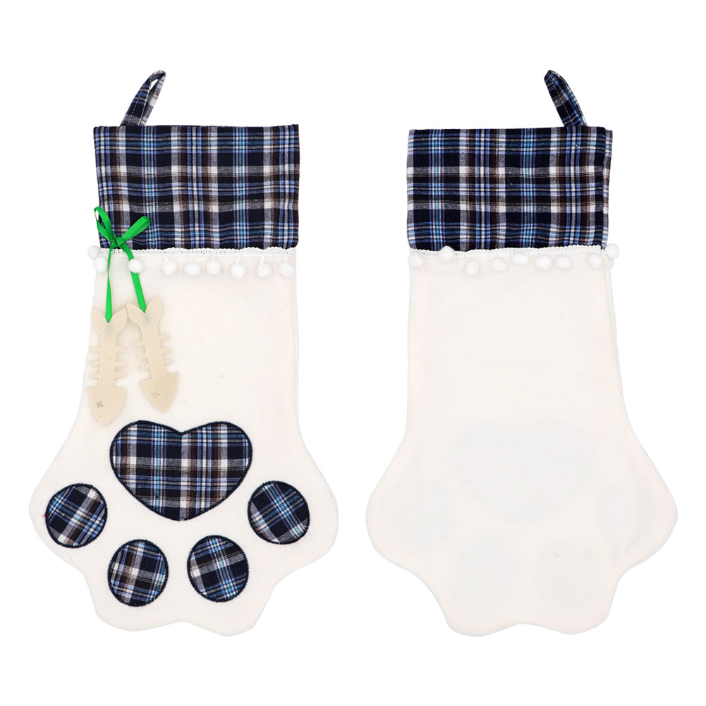 Weihnachtsstrumpf Tierpfote 46x25 Weihnachten Kamin Nikolausstrumpf Deko Advent