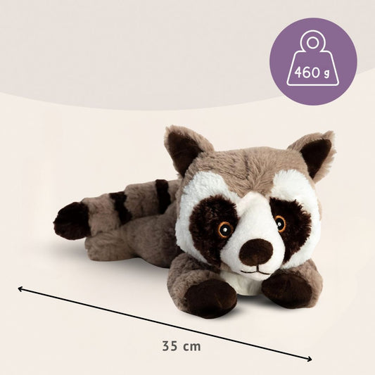 Habibi Plush Premium Wärmetier Waschbär herausnehmbares Körnerkissen Wärmekissen