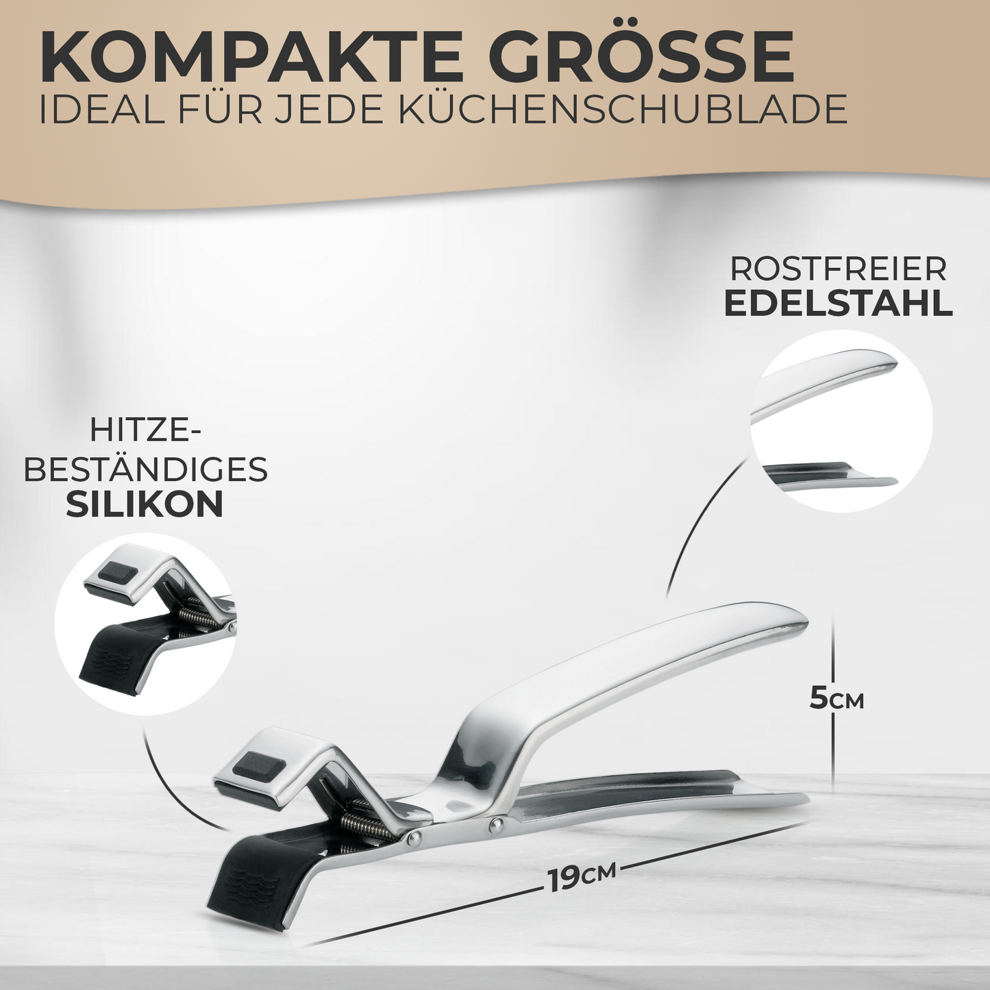 TA999 Ofenzange Forno Edelstahl 19cm hitzebeständige Küchenzange Backofenzange