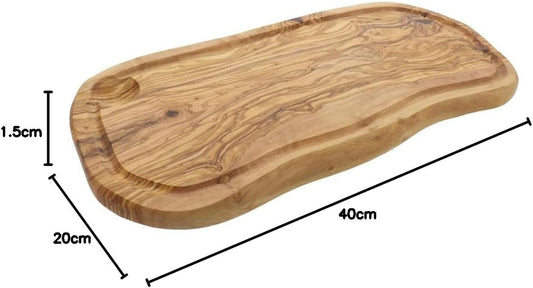 Hofmeister Schneidebrett 40 x 20 cm Olivenholz mit Saftrille