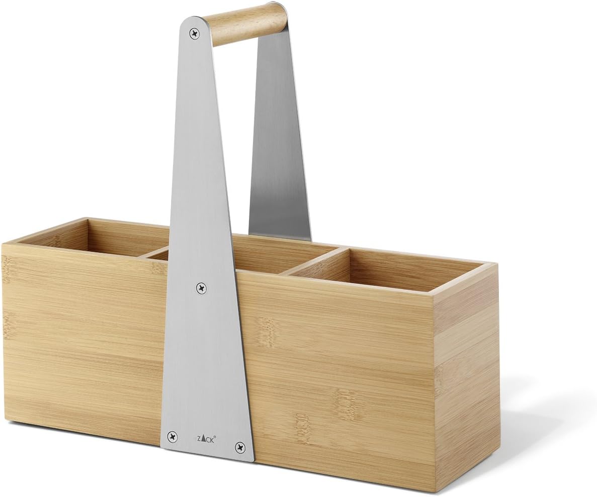 Zack SCARTA Utensilienbox Edelstahl / Bambus