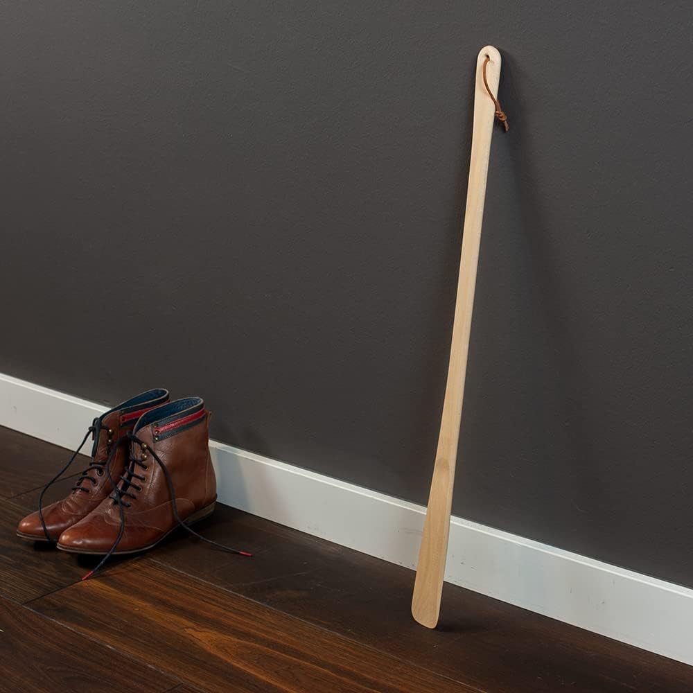 Hofmeister Schuhlöffel 63 cm aus Buchenholz Schuhanzieher langer Schuhheber