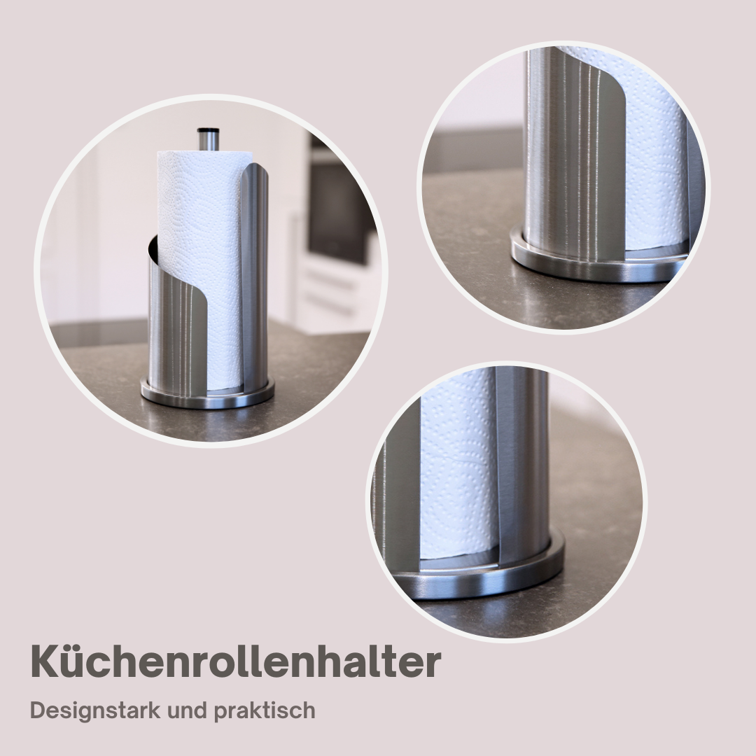 Küchenrollenhalter Edelstahl matt Rollenhalter Papierhalter Küchenrolle einhand
