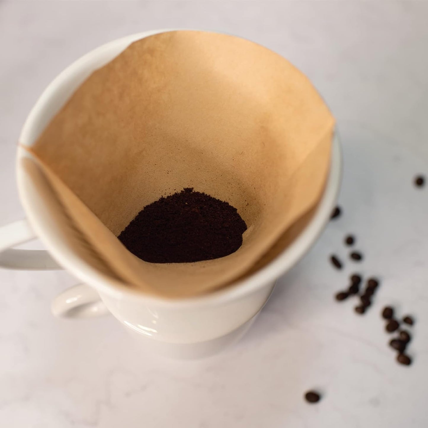 Cilio Kaffeefilter Größe 6 aus Porzellan – Handfilter für Kaffee - spülmaschinengeeignet - klassisch weiß - langlebig & hitzebeständig