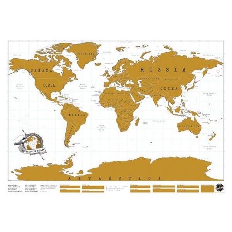 Scratch Map Weltkarte zum Rubbeln Original Goldfolie Reise Geschenk Poster Deko