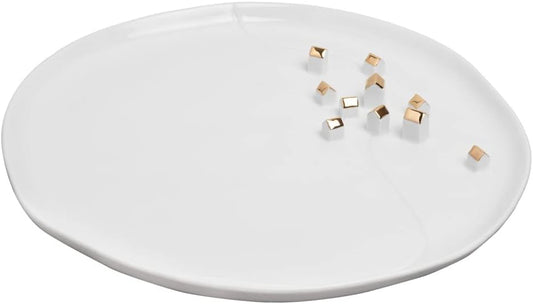 Räder Porzellangeschichten Teller Dorf Gold