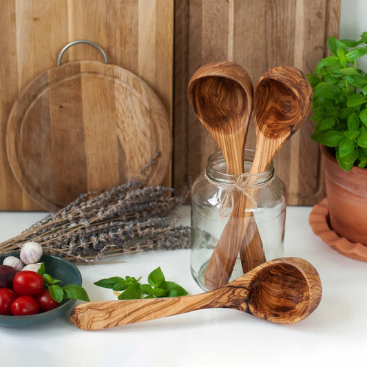 Hofmeister Saucenkelle Olivenholz 30 cm Servierkelle Saucenlöffel Schöpfkelle