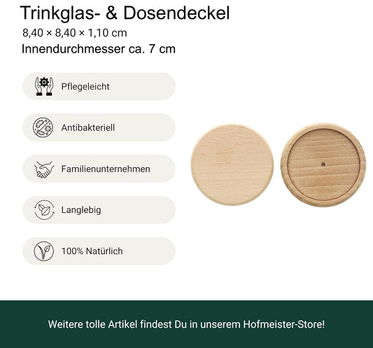 Hofmeister 2x Trinkglas - & Dosendeckel