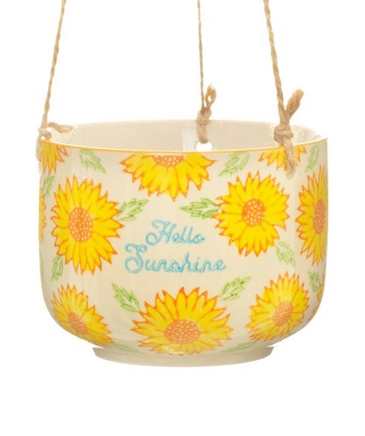 Sass and Belle Flowerpot for Hanging Plants Sunflowers "Hello Sunshine"