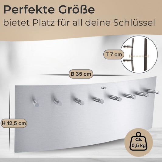 Zack ERGO Schlüsselbrett, Edelstahl matt