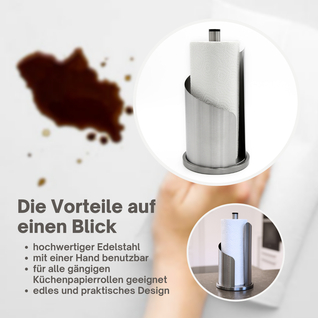 Küchenrollenhalter Edelstahl matt Rollenhalter Papierhalter Küchenrolle einhand