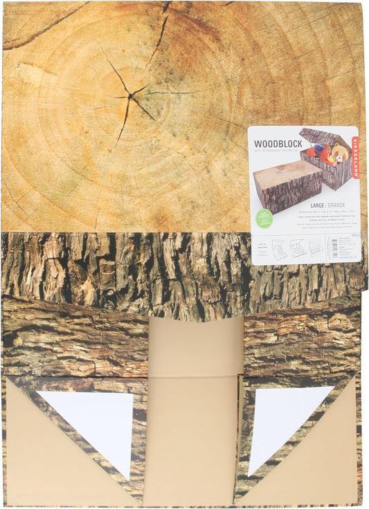 Kikkerland Aufbewahrung Kiste Woodblock groß