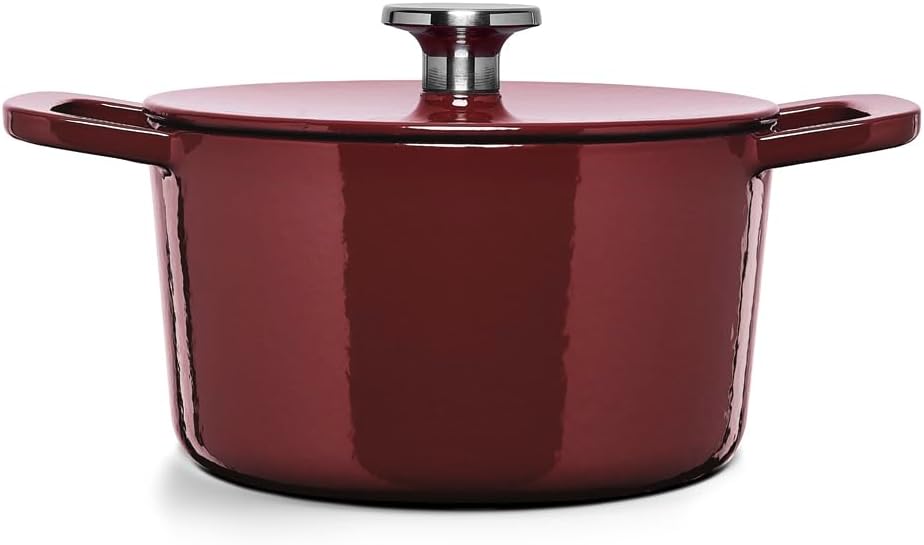 Fissler Moments Collection/Emaillierte Gusseisen-Bräter Ø 24 cm burgundrot