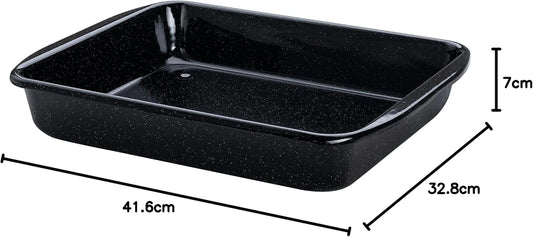 Riess Bratrohrpfanne hoch 33/42 Emaille schwarz Induktion Backform