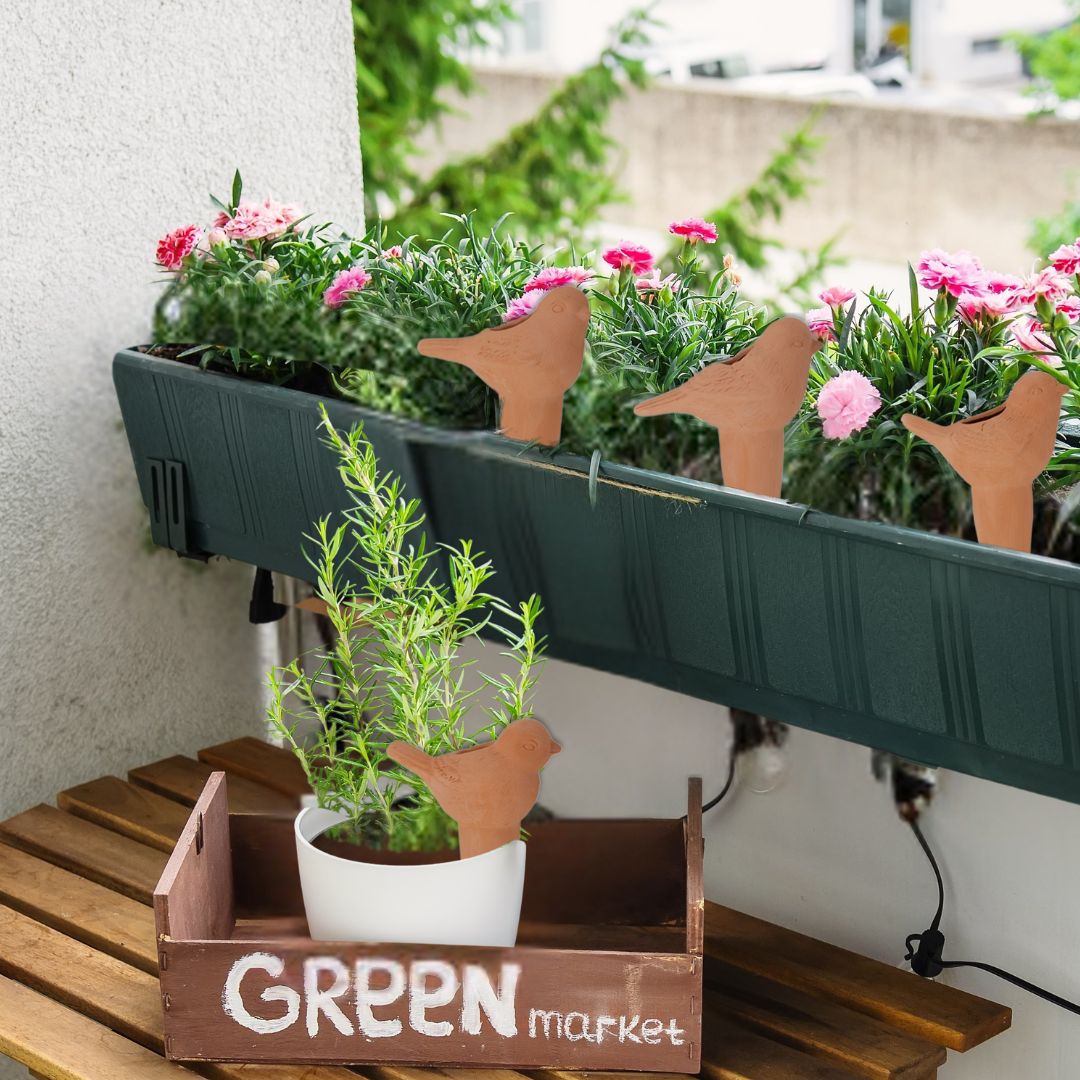 Terracotta Bewässerungshilfe Set 4x110 ml - Automatische Pflanzenbewässerung