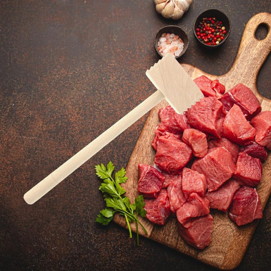 Hofmeister Fleischhammer 30 cm Fleischklopfer Buchenholz Schnitzelklopfer