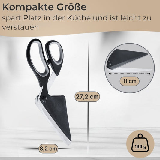 TA999 Pizza Cutter 27.2 cm with Lever Function Pizza Slicer Kitchen Scissors