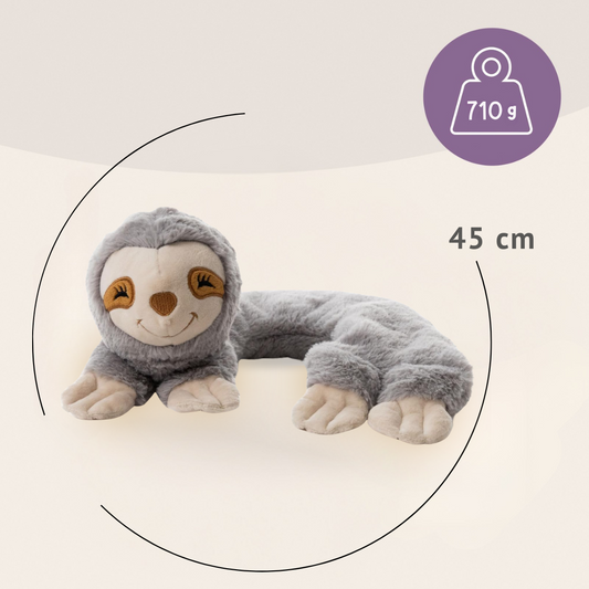 Habibi Plush Premium Nackenhörnchen Faultier herausnehmbares Körnerkissen Neckwarmer Schal