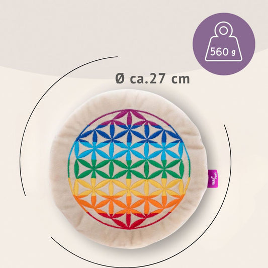 Habibi Plush Premium Wärmekissen Blume des Lebens bunt herausnehmbares Kissen