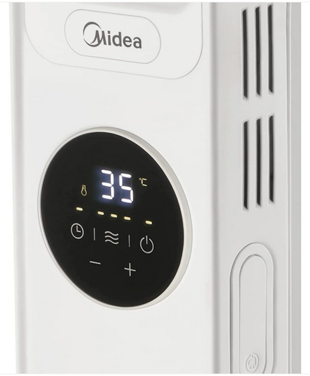 Midea Ölradiator 2300W, Heizlüfter Energiesparend Leise,Elektroheizung mit 11 Rippen, Thermostat,24h Timer,3 Heizstufen mit Fernbedienung,LED Display, Kipp- und Überhitzungsschutz,ECO-Modus