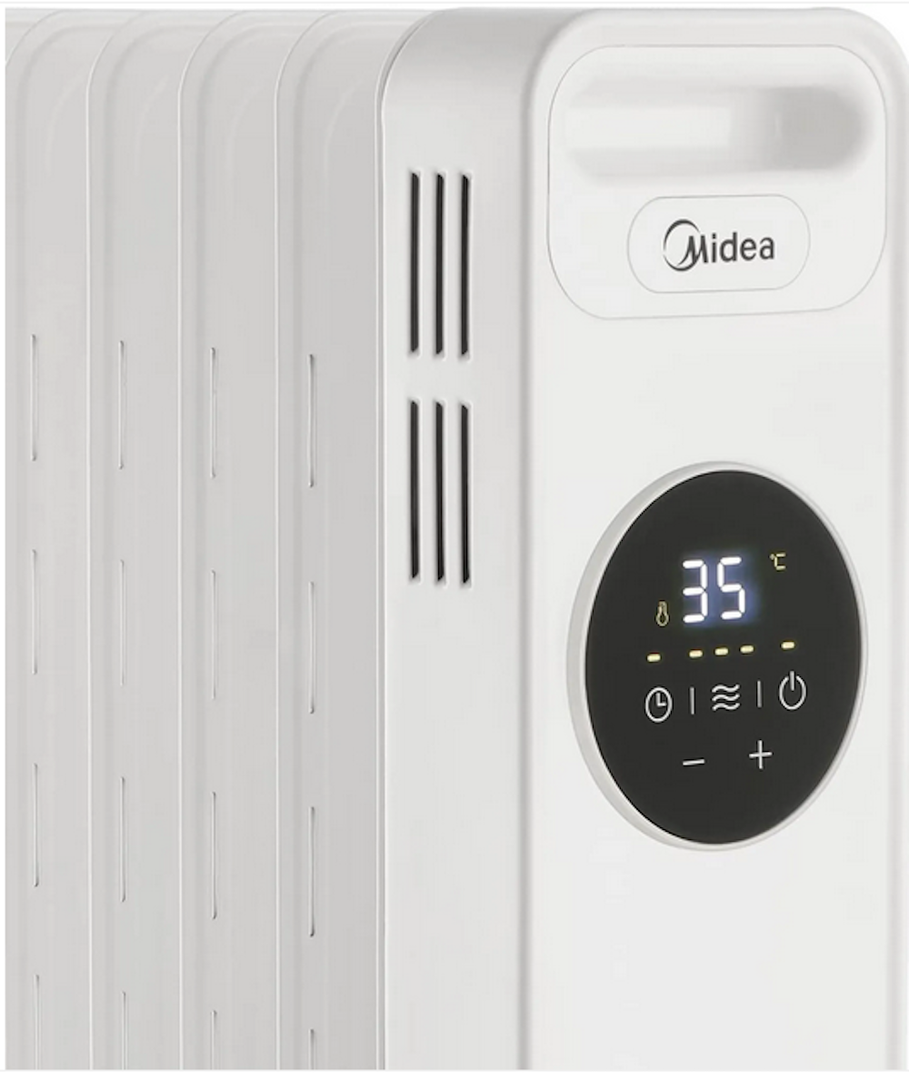 Midea Ölradiator 2300W, Heizlüfter Energiesparend Leise,Elektroheizung mit 11 Rippen, Thermostat,24h Timer,3 Heizstufen mit Fernbedienung,LED Display, Kipp- und Überhitzungsschutz,ECO-Modus