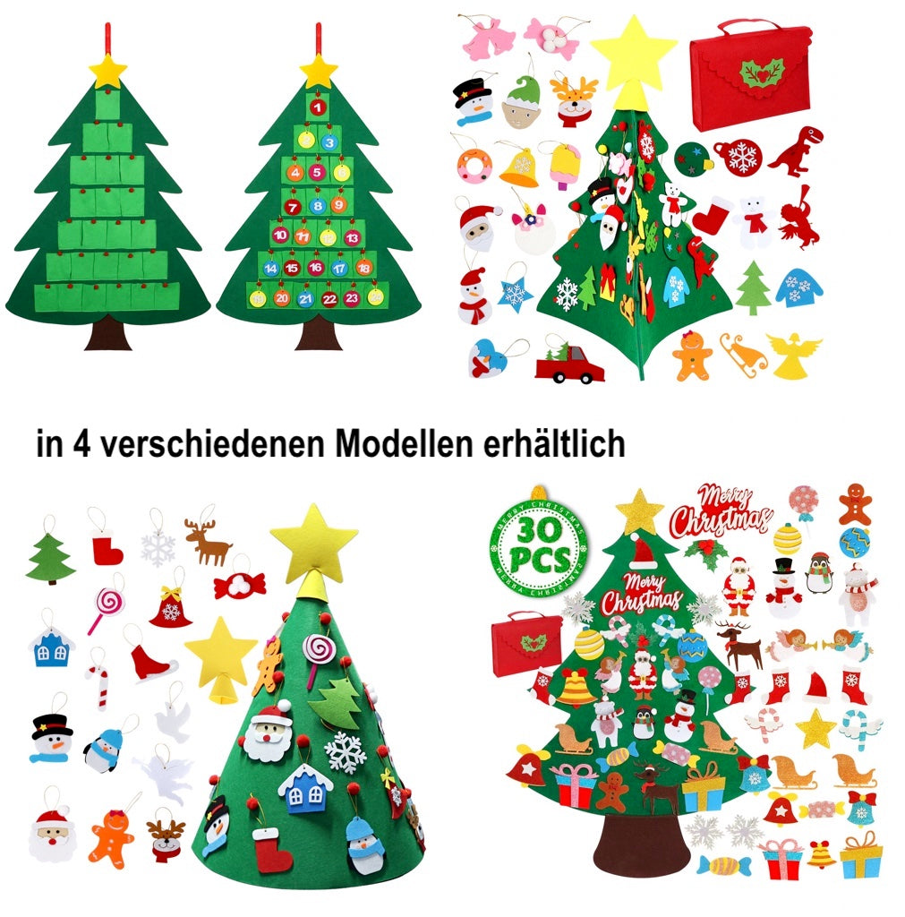 TA999 Weihnachtsbaum Filz DIY Deko Kinder Bastelset Tannenbaum Deko Advent Tanne