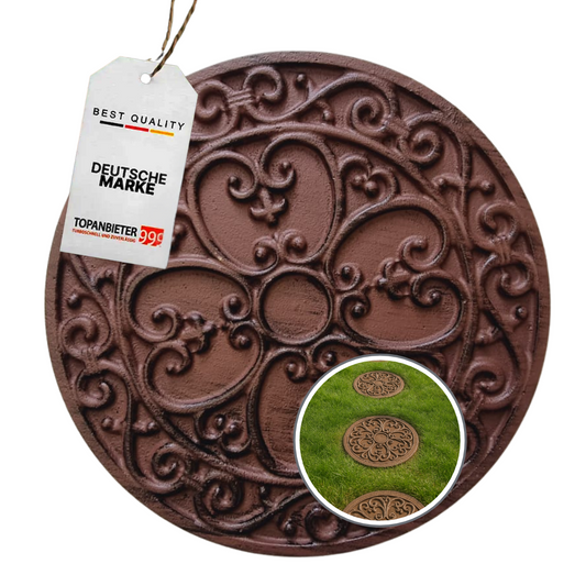 Gehwegplatte aus Gusseisen Gartenfliese Trittplatte Terrassenplatte wetterfest