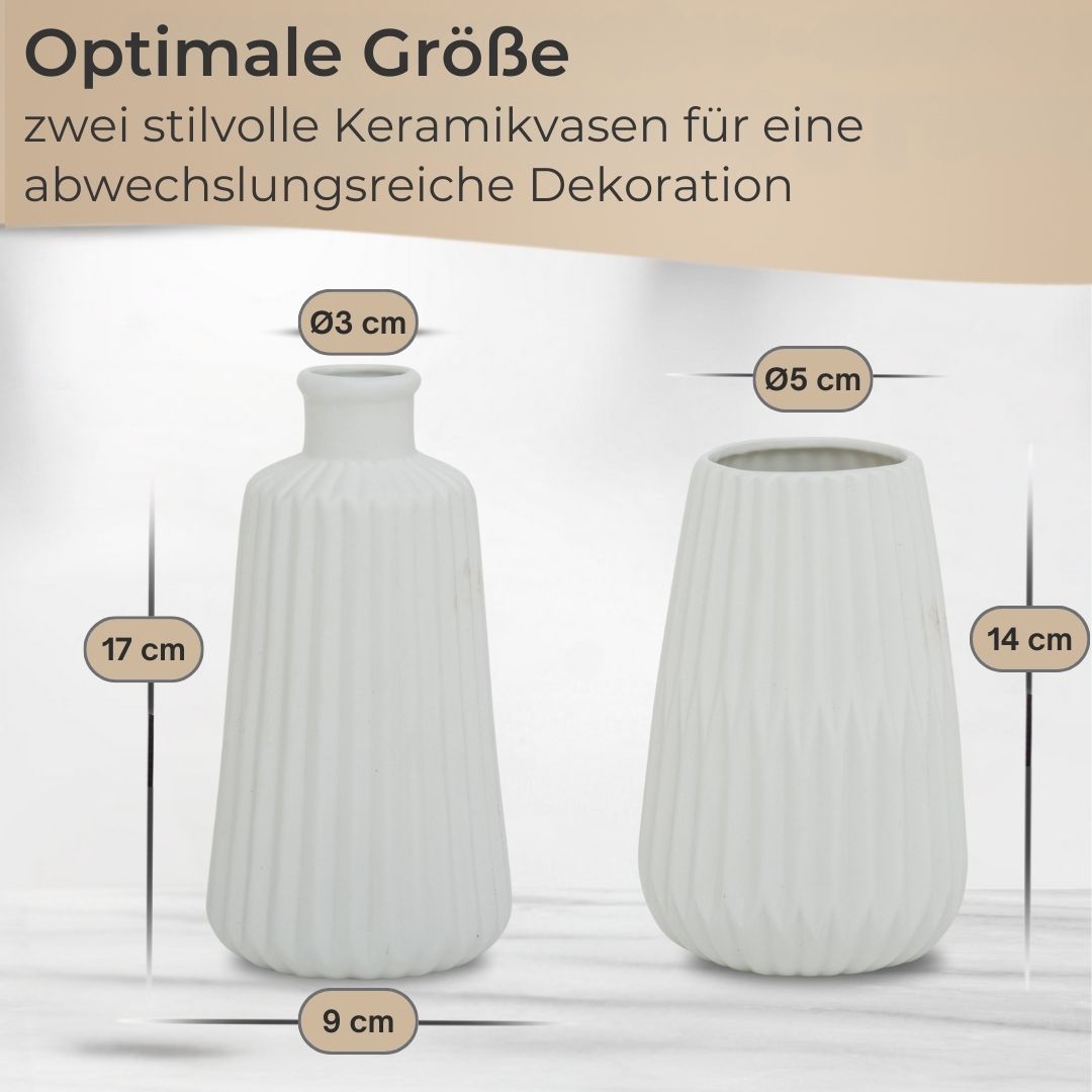 TA999 Vasen-Set Keramik verschiedene Ausführungen Porzellanvase Wohndeko Blumen