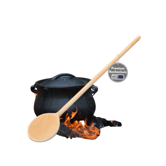 Beechwood cooking spoon, 60/80/100 cm, extra long, sturdy cooking spoon, made in the EU