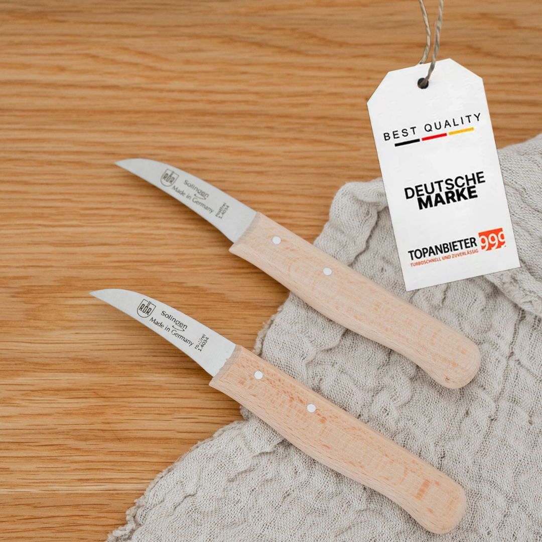 Küchenmesser Set Edelstahl & Buche rostfrei Gemüs-& Obstmesser Allzweckmesser