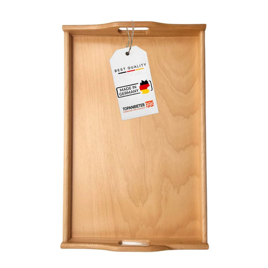 Massives Holz Tablett Serviertablett Küchentablett Buche mit Griff rechteckig