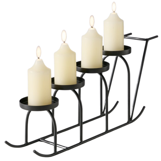 Stilvoller Kerzenhalter Metall schwarz Kerzenständer Stumpenkerzen Deko-Halter