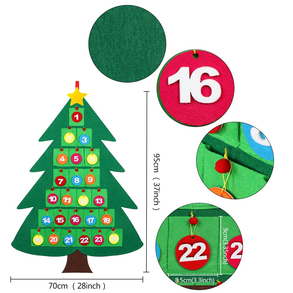 TA999 Weihnachtsbaum Filz DIY Deko Kinder Bastelset Tannenbaum Deko Advent Tanne