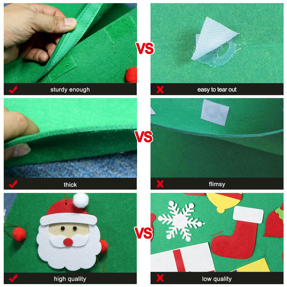 TA999 Weihnachtsbaum Filz DIY Deko Kinder Bastelset Tannenbaum Deko Advent Tanne
