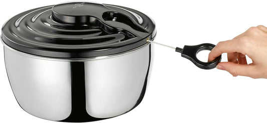 Küchenprofi Salatschleuder Ø24 cm aus Edelstahl einfache Handhabung