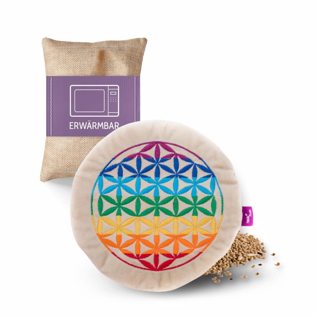 Habibi Plush Premium Heat Pillow Flower of Life colorful removable pillow