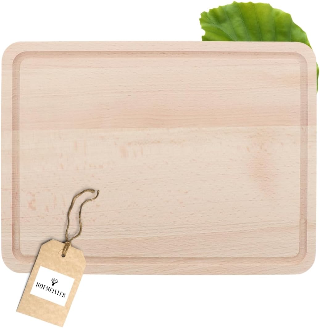 Hofmeister cutting board 30 x 22 cm with juice groove, beech wood
