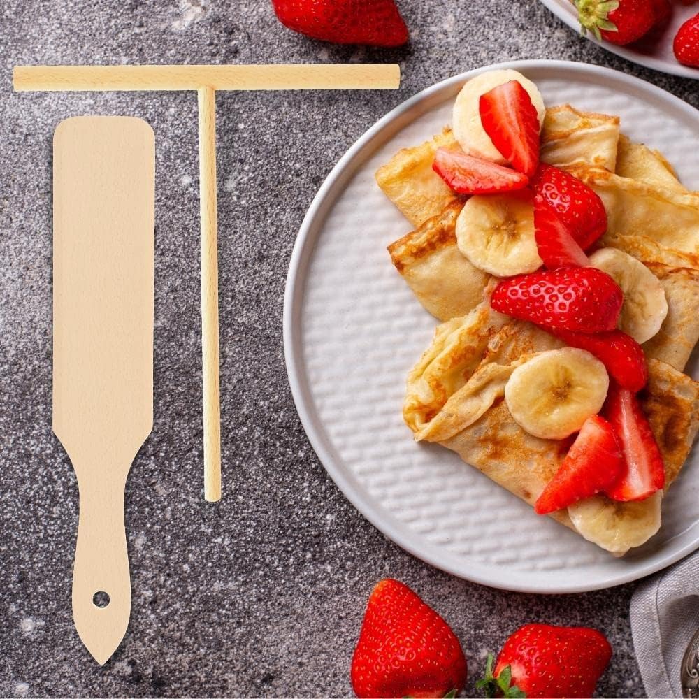 Hofmeister Crepes-Set Cprepes Wender Verteiler Buchenholz 30 cm Teig Spatel