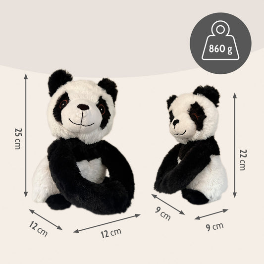 Habibi Plush Premium Wärmetier Hugys Panda Mama+Kind herausnehmbares Kissen