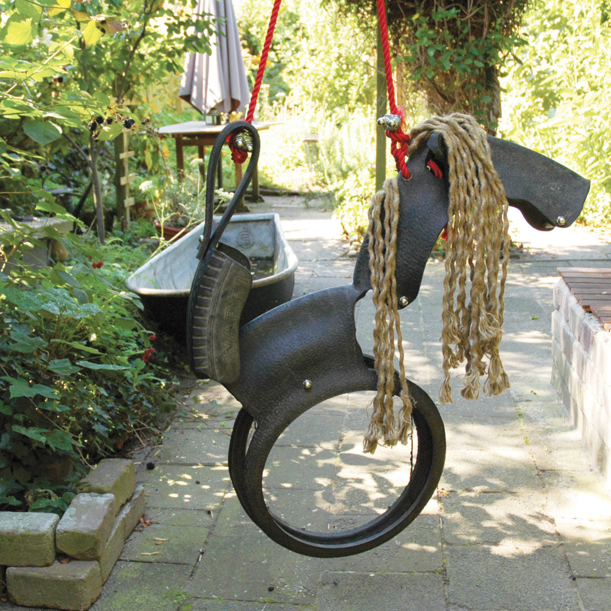 Esschert Pferdeschaukel - stabile Kinderschaukel für Garten & Outdoor Spaß