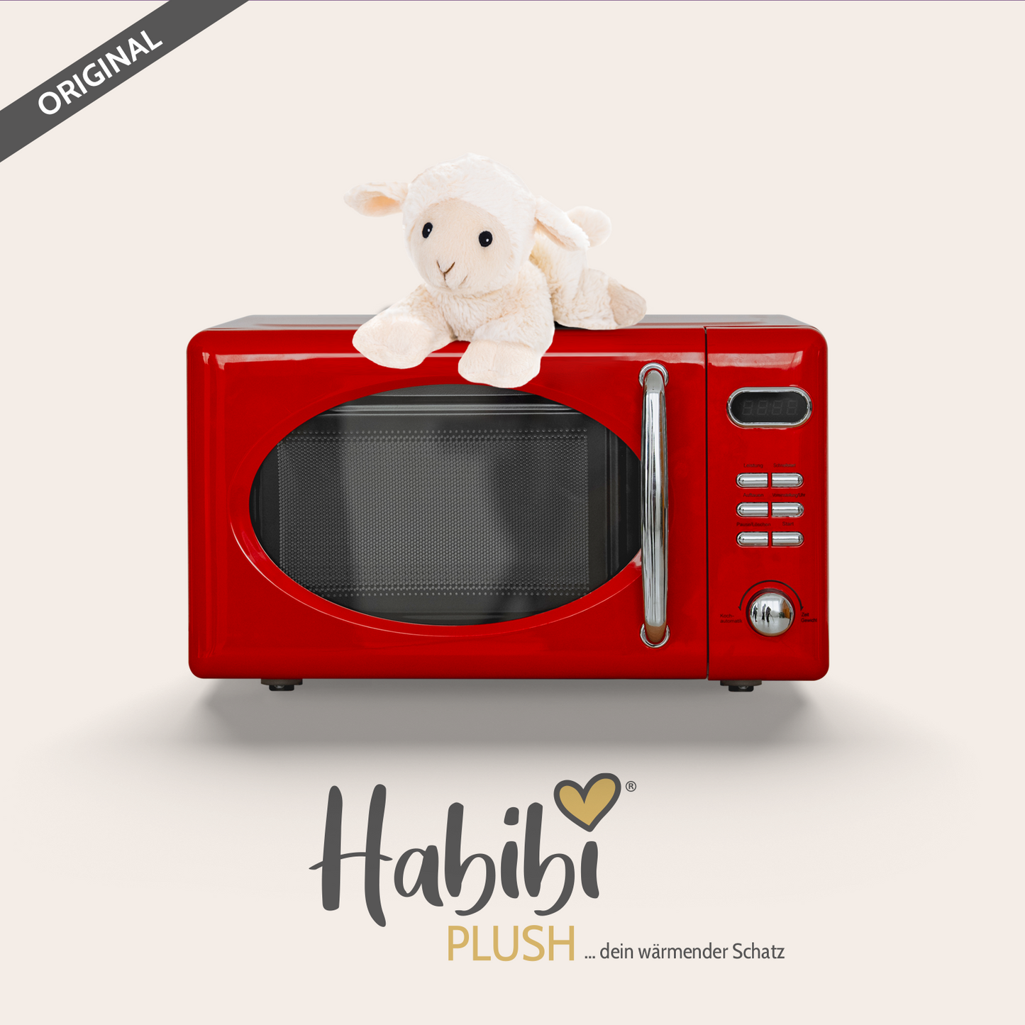 Habibi Plush Classic Wärmetier Lämmchen Kuscheltier Wärmekissen Wärmflasche