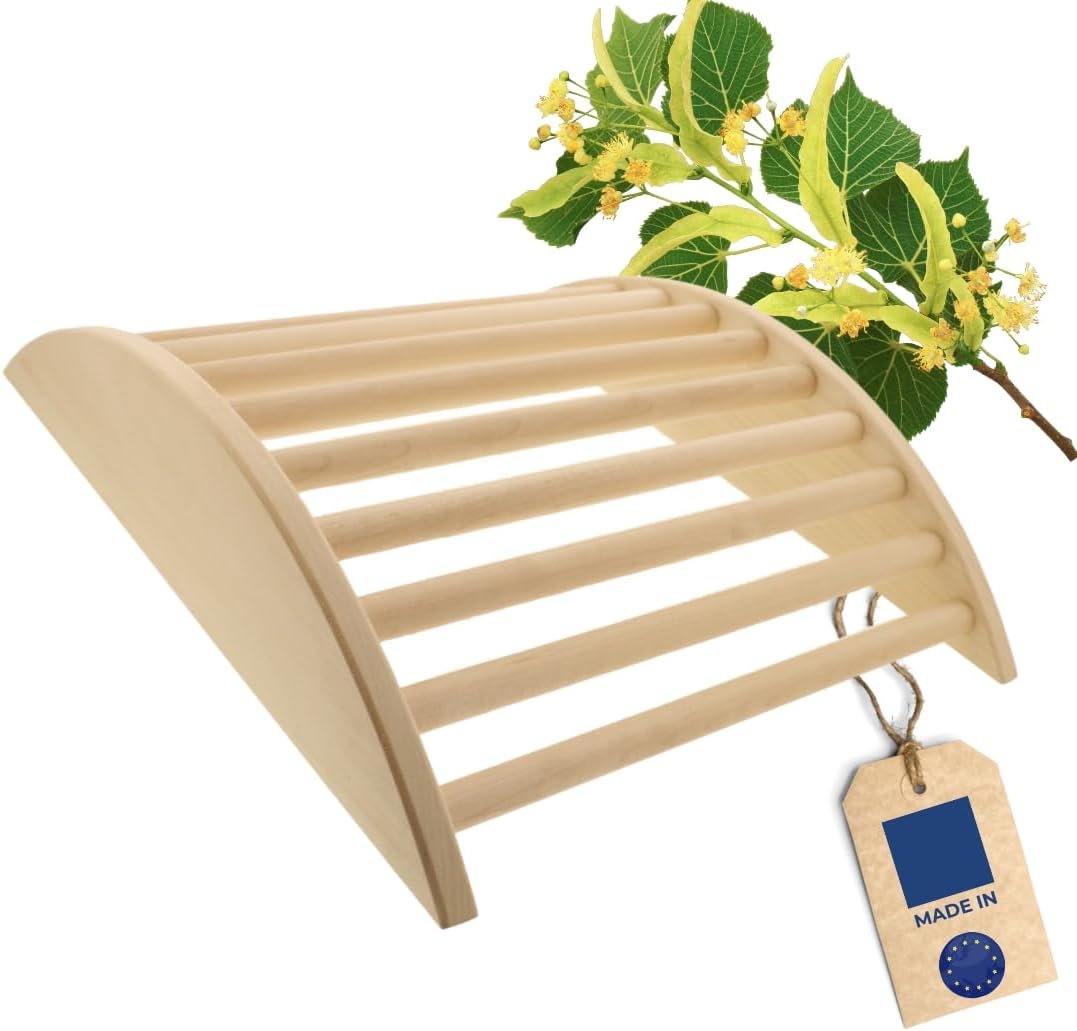 Hofmeister Sauna Beinstütze Lindenholz 45 cm ergonomisch geformte Venenstütze