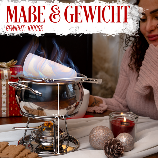 Feuerzangenbowle Set Edelstahl 1,5 Liter Feuerzange Glühwein Punsch Zuckerhut