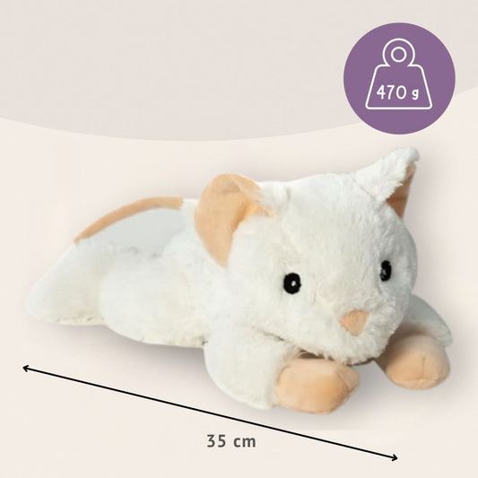 Habibi Plush Premium Wärmetier Maus weiß herausnehmbares Körnerkissen