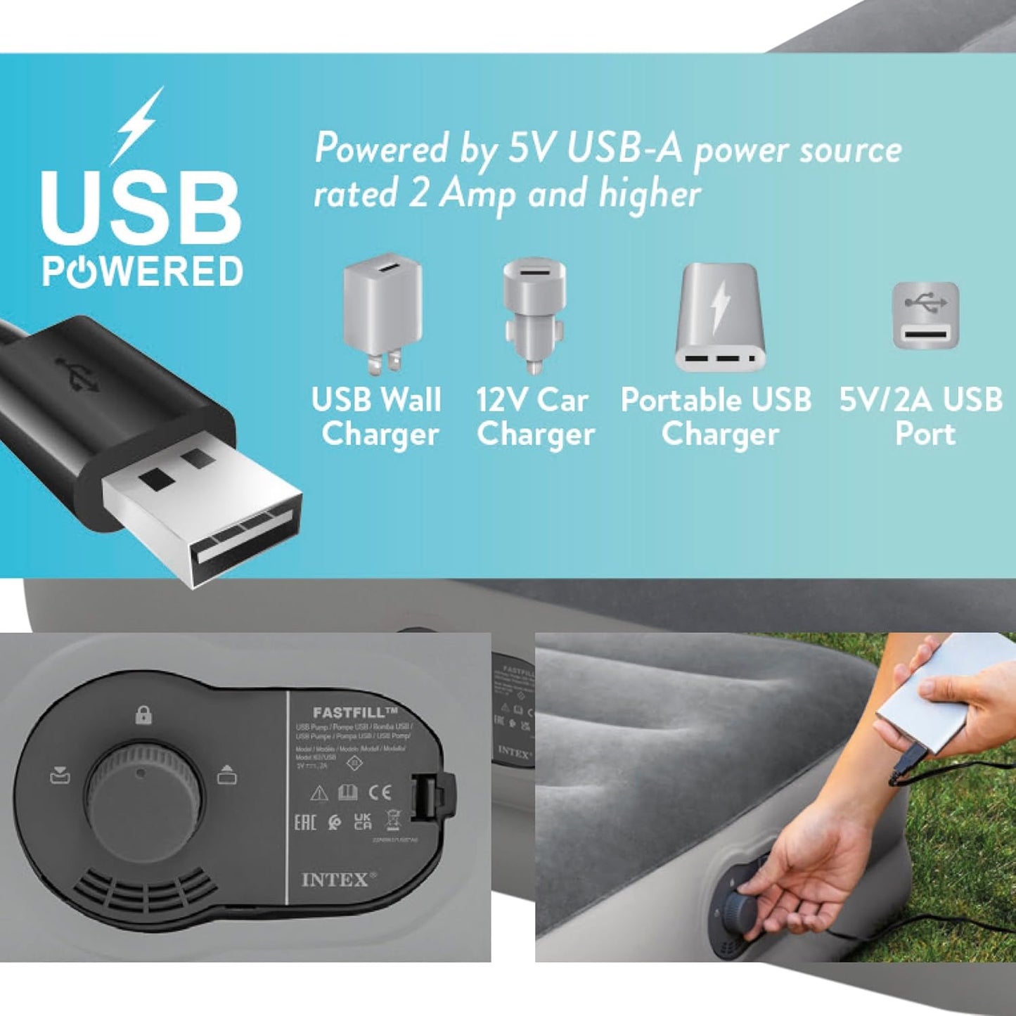 Intex Dura-Beam Prestige Double Airbed with USB Pump