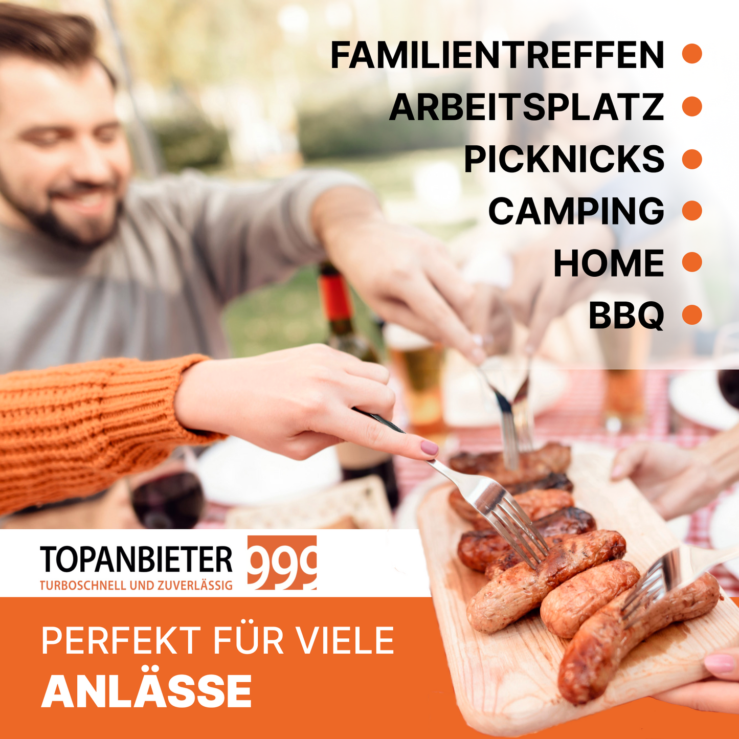 Besteckset 6tlg. Besteck Steak & Pizzabesteck Edelstahl rostfrei Gabel Messer