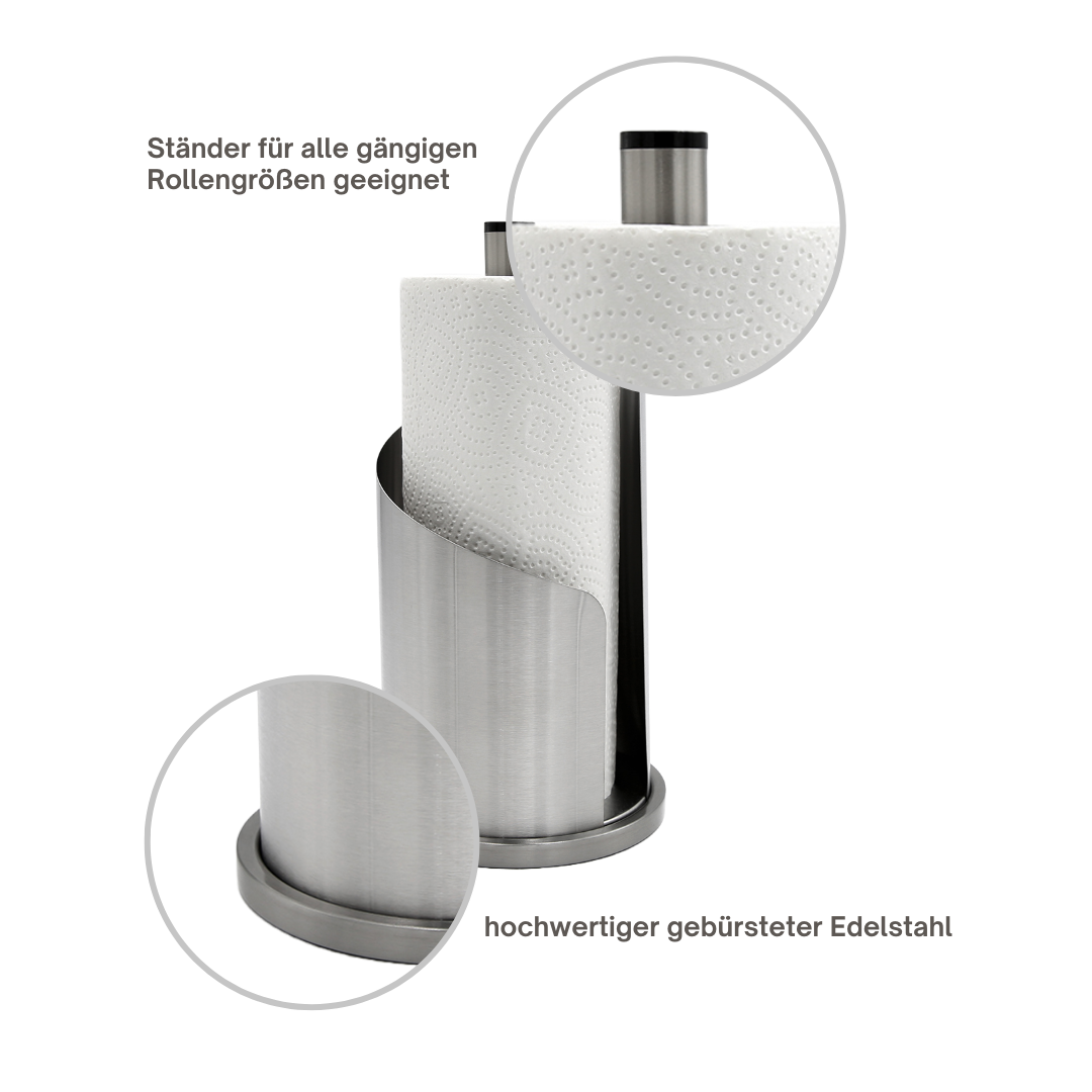 Küchenrollenhalter Edelstahl matt Rollenhalter Papierhalter Küchenrolle einhand