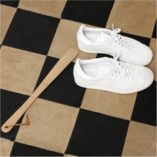 Hofmeister Schuhlöffel Lederband 37 cm Buchenholz Schuhanzieher zum aufhängen