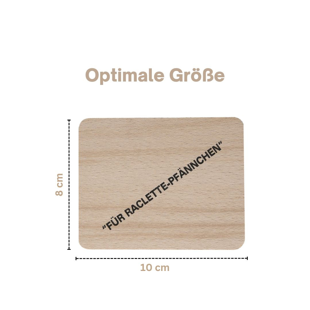 TA999 Untersetzer für Raclette-Pfännchen 8er Set Buchenholz 10 cm Holzbrettchen