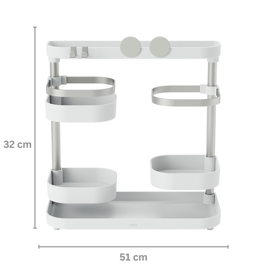 TA999 Multifunktions-Organizer Höhenverstellbares Regal aus Stahl Küche Bad Büro